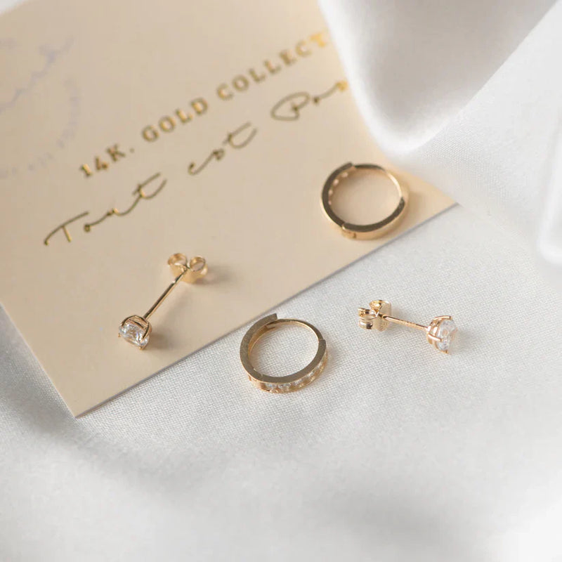 Σετ Σκουλαρίκια Dara Brillane από Στόνι | Χρυσός 14k