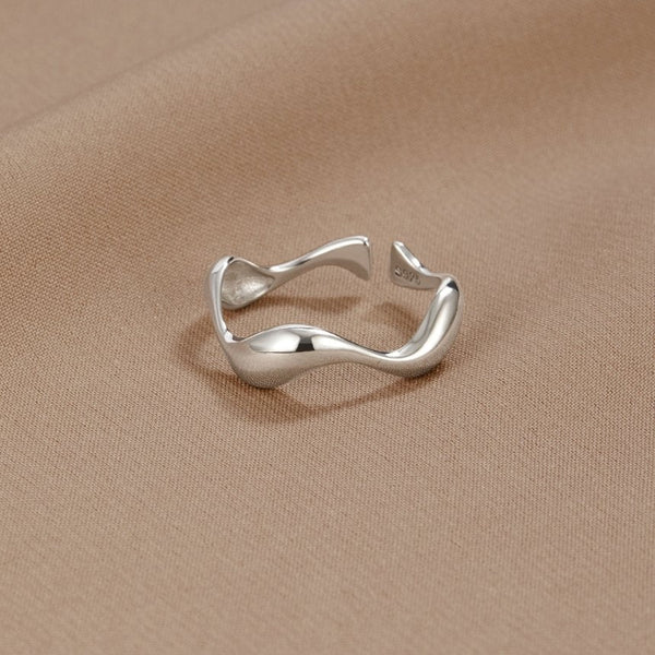 Ανα Adjustable Δαχτυλίδι Silver Wave