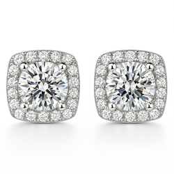 Σκουλαρίκια Glacé Glamour | Λευκός χρυσός 16k