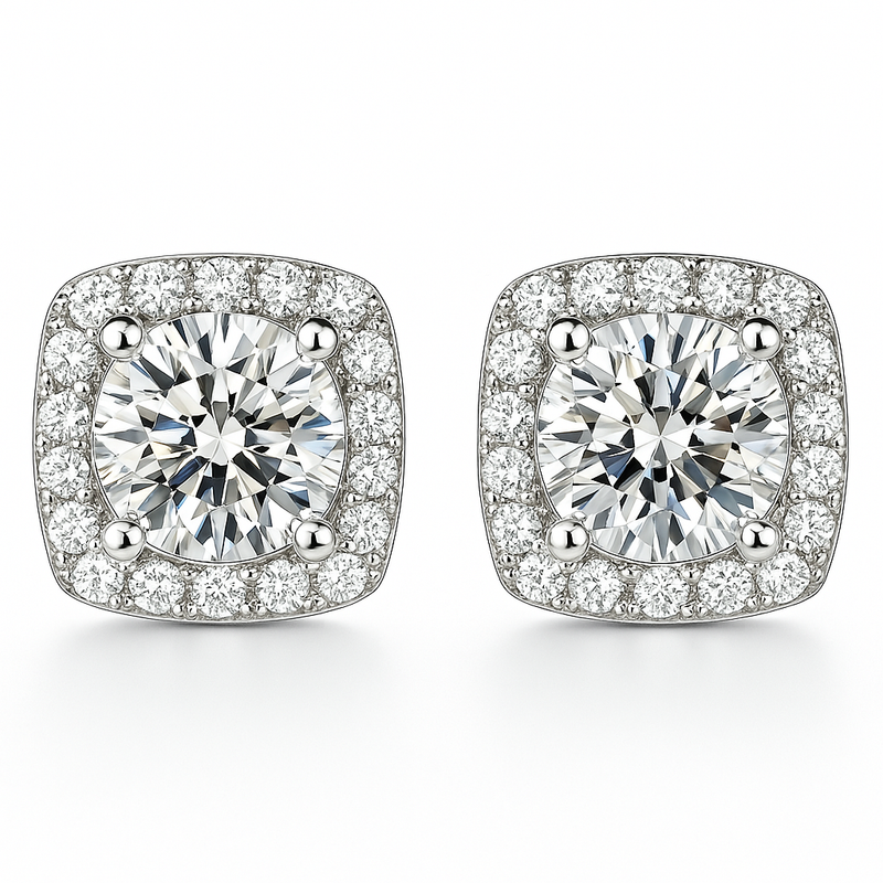 Σκουλαρίκια Glacé Glamour | Λευκός χρυσός 16k