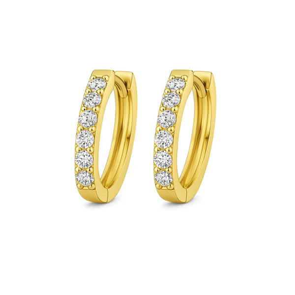 Σκουλαρίκια Huggie Moissanite | Χρυσός 18k