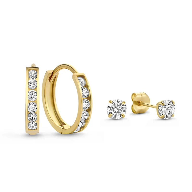 Σετ Σκουλαρίκια Dara Brillane από Λευκό Χρυσό 14k