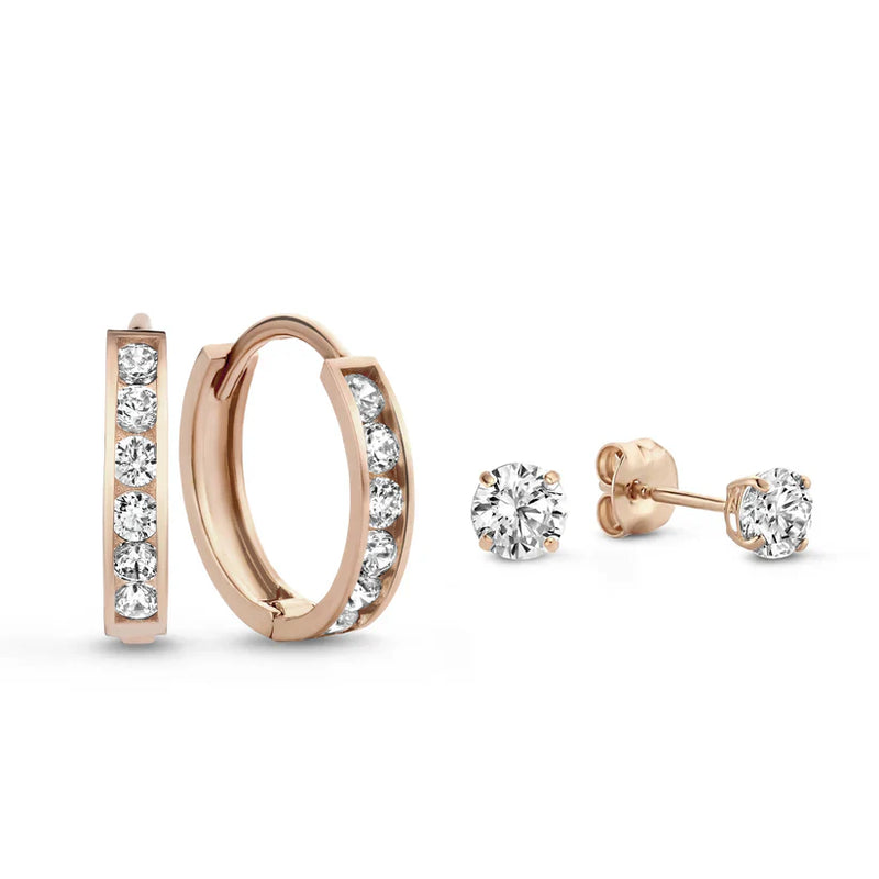 Σετ Σκουλαρίκια Dara Brillane από Λευκό Χρυσό 14k