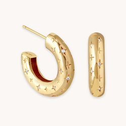 Κοσμικά Χρυσά Σκουλαρίκια Hoop 16k