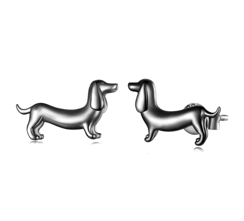 Ασημένια Σκουλαρίκια Dachshund 925