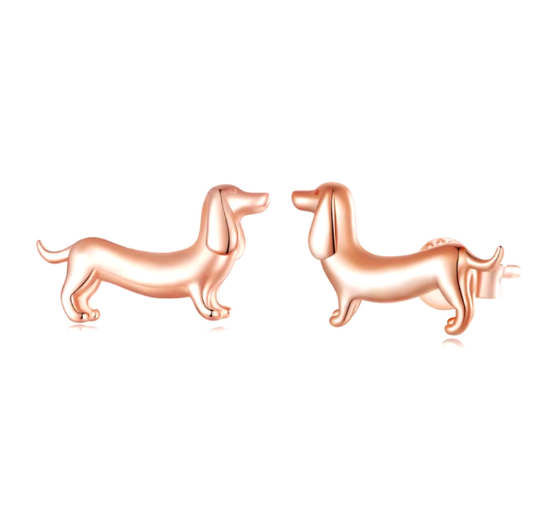 Ασημένια Σκουλαρίκια Dachshund 925
