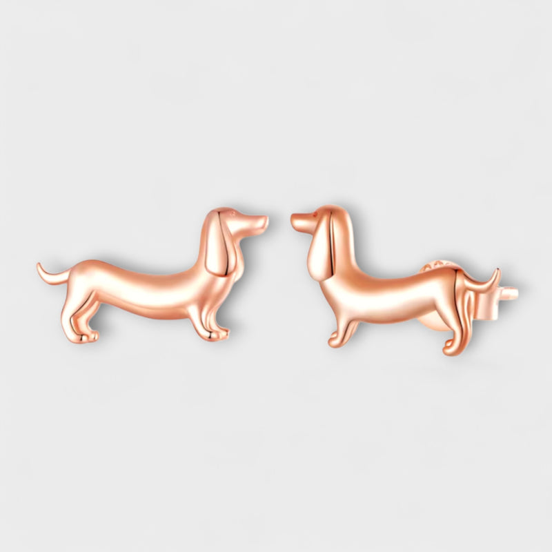 Charit - Σκουλαρίκια Dachshund σε ασήμι