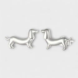 Charit - Σκουλαρίκια Dachshund σε ασήμι