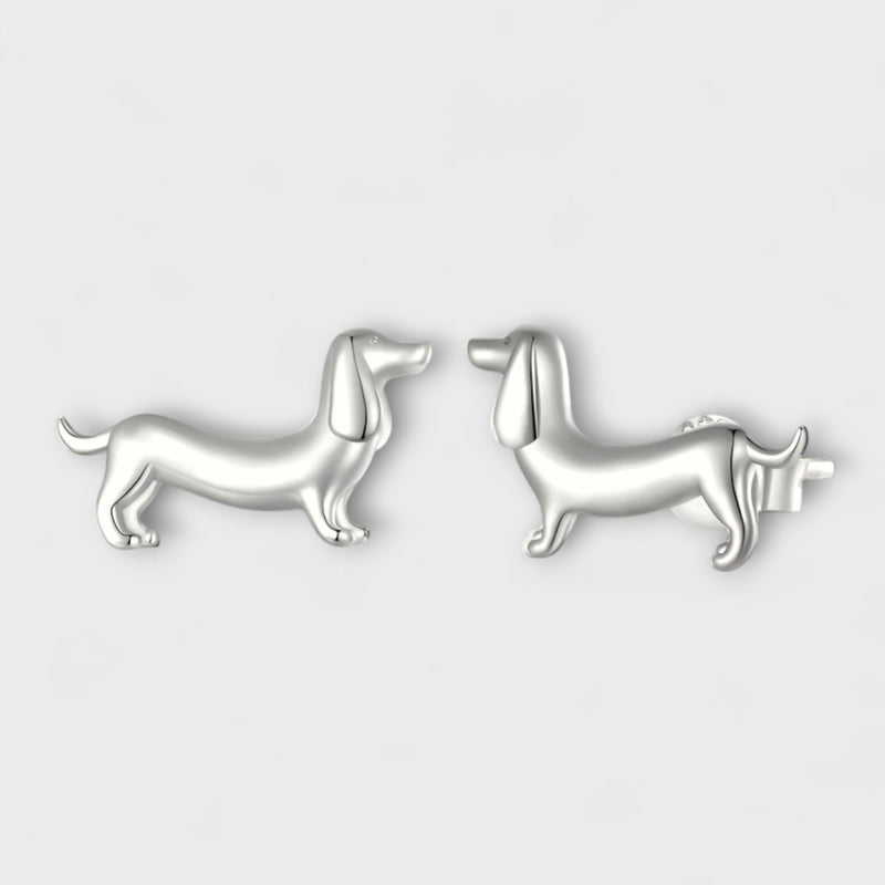 Charit - Σκουλαρίκια Dachshund σε ασήμι