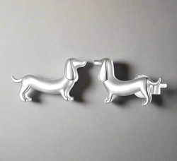Ασημένια Σκουλαρίκια Dachshund 925