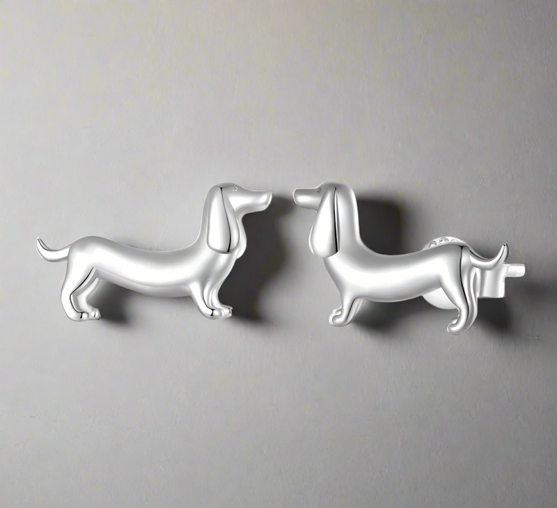 Ασημένια Σκουλαρίκια Dachshund 925