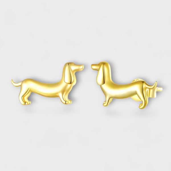 Charit - Σκουλαρίκια Dachshund σε ασήμι