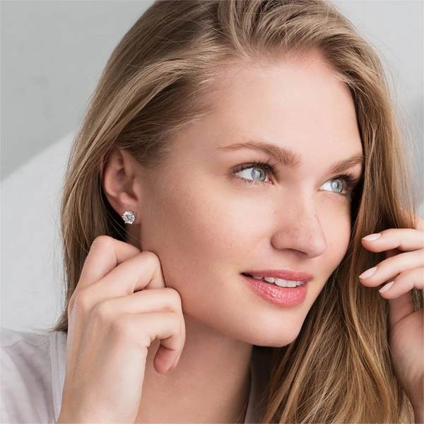 Σκουλαρίκια Moissanite με Βίδα | Λευκό Χρυσό 16k
